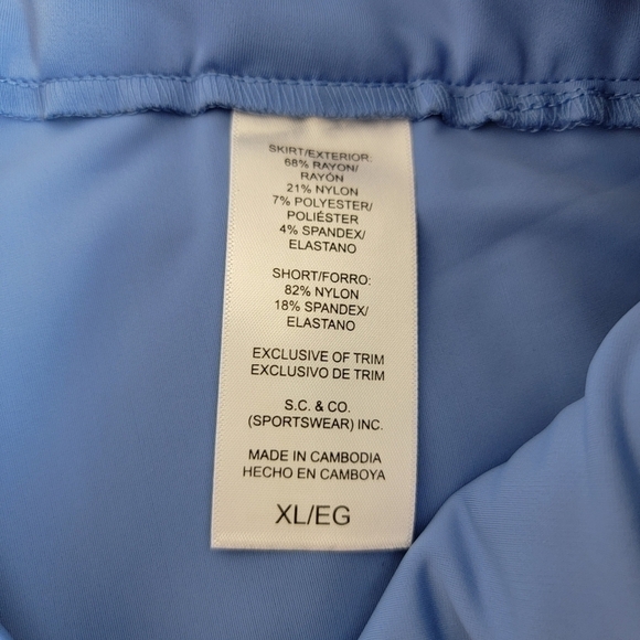 S.C.&CO. Blue And White Marled 360 Tummy Control Outdoor Active Skirt/Skort XL - Picture 12 of 13